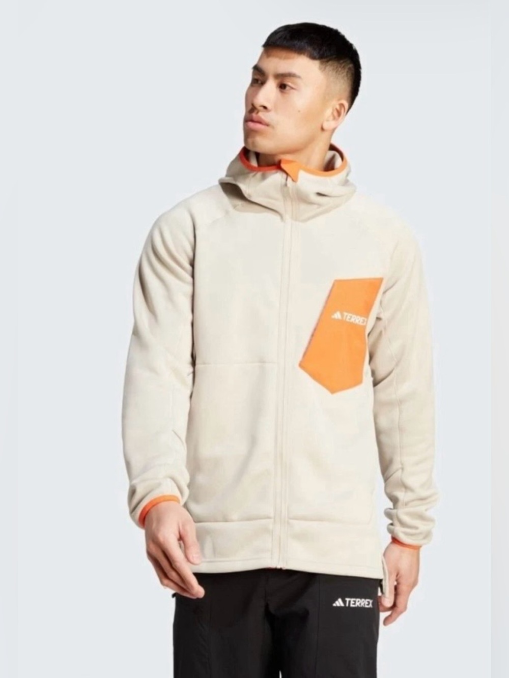 adidas Terrex Cream Jacket with Orange Accent Pocket